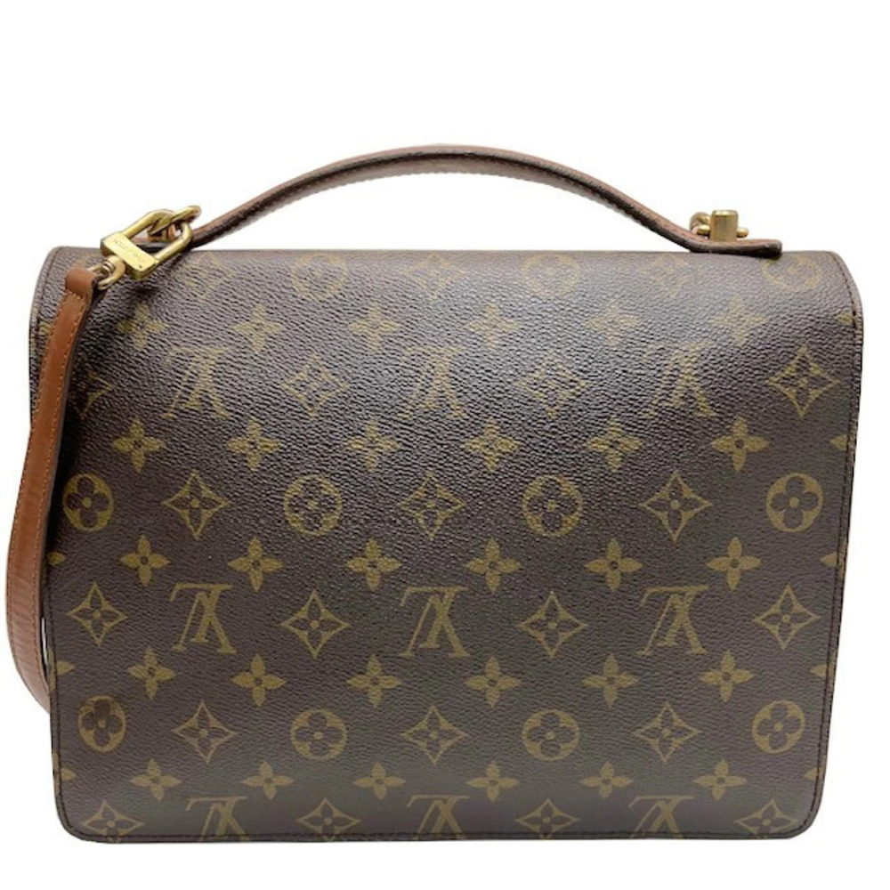 Louis Vuitton Monceau Shoulder Bag Handbag Monogram Brown Strap